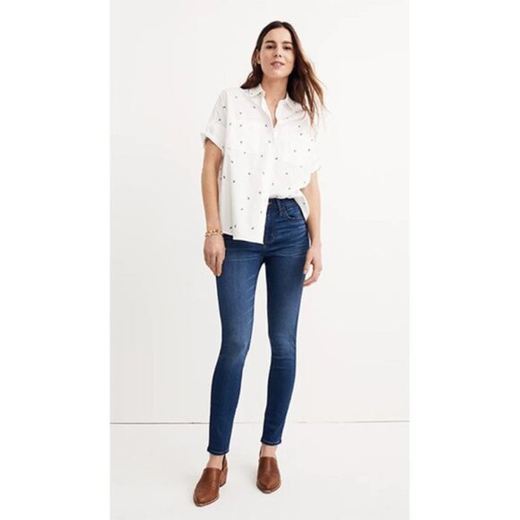 Madewell Roadtripper Jeans High Rise Skinny Super Stretch Denim in Orson Wash 25 - Picture 1 of 9
